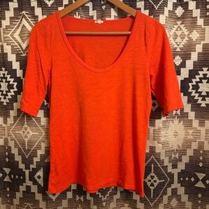 Women’s Orange J Crew Top Size Medium, Cotton / Modal Blend